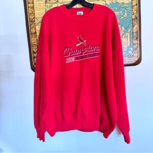 Vintage Y2K St Louis Cardinals 2006 World Series Champions Sweatshirt XL Lee Red